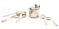 Lot 128 - A 19th century silver mustard pot of cylindrical form