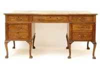 Lot 502 - A mahogany twin pedestal desk