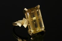 Lot 755 - A Continental single stone citrine ring
