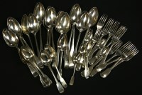 Lot 229 - A set of six silver George III table spoons