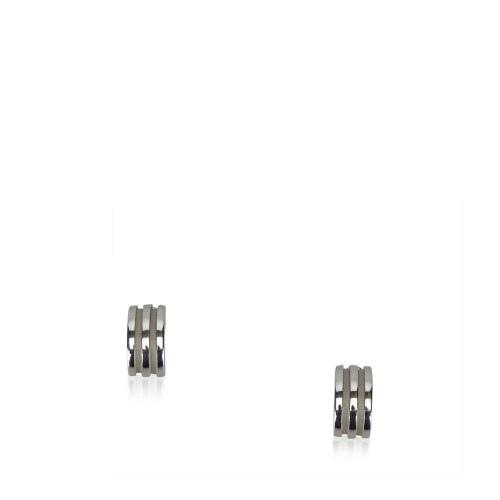 Lot 132 - A pair of Sterling Silver Tiffany grooved hoop earrings
