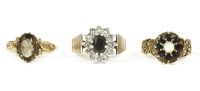 Lot 4 - A 9ct gold sapphire and diamond cluster ring