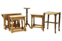 Lot 549 - Two oak joined stools