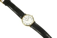 Lot 162 - A gentleman's gold plated Raymond Weil Geneve strap watch