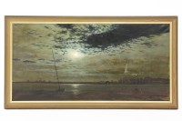 Lot 426 - Gerald Coulson b.1926
A MOONLIT ESTUARY 
oil on canvas
signed l.r