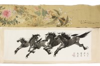 Lot 432 - A pair of Chinese scroll paintings