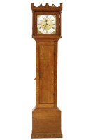 Lot 449 - A late George III oak eight day longcase clock