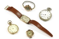 Lot 184 - A ladies Art Deco 9ct gold mechanical octagonal watch head