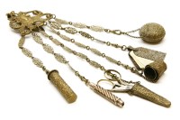 Lot 205 - A silver plated chatelaine