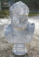 Lot 1102 - A large plaster bust of Hercules
