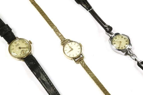 Lot 53 - A ladies 9ct gold Omega mechanical bracelet watch