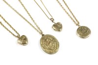 Lot 25 - A 9ct gold heart shaped locket on a box link chain