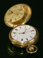 Lot 490 - An 18ct gold hunter chronograph pocket watch