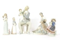 Lot 315 - Lladro figures including a grandfather and child(restored)