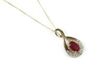 Lot 10 - A gold ruby and diamond pendant