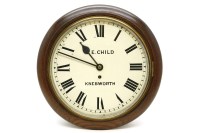 Lot 381 - An oak dial clock