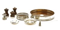 Lot 252 - A modern circular silver and mahogany tray