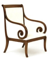 Lot 646 - An Edwardian mahogany armchair