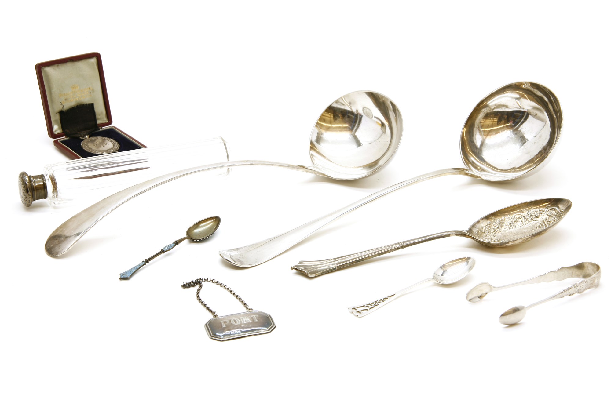 Lot 199 A silver ladle