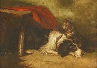 Lot 86 - Attributed to J Langlois
THE TERRIER AND HIS COMPANION
Oil on canvas
21.5 x 41cm