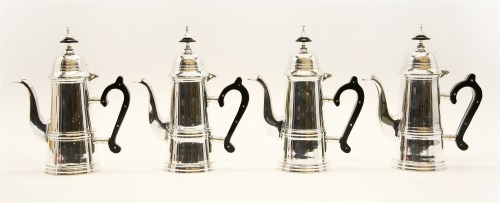 Lot 278 - Four silver plated coffee pots