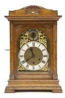 Lot 304 - A Victorian oak chiming bracket clock by Webber & Son