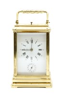 Lot 274A - A French brass carriage clock