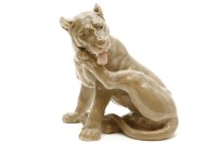 Lot 458 - A Bing & Grondahl figure of a lioness licking her paws