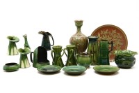 Lot 323 - A small quantity of green glazed Watcombe pottery items