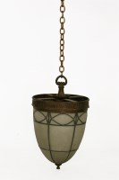Lot 470 - An early 20th century bronze hall lantern
