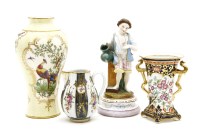 Lot 341 - Decorative ceramics: two pairs of china figures