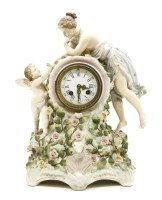 Lot 372 - An early 20th century Continental porcelain clock