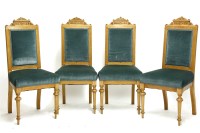 Lot 638 - A set of four late Victorian satin walnut chairs