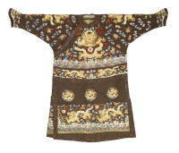 Lot 1306 - A Chinese embroidered summer robe
