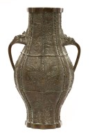 Lot 1565 - A Japanese bronze vase