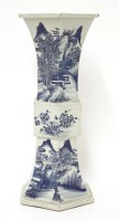 Lot 1146 - A Chinese blue and white gu vase