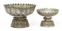 Lot 1021 - Two silver stem bowls