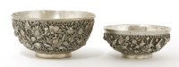 Lot 1249 - Two Chinese white metal bowls