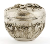 Lot 1395 - A Japanese silver bowl and cover