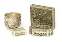 Lot 1460 - A Chinese white metal hinged box