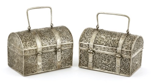 Lot 1008 - Two Thai silver caskets