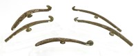 Lot 1231 - A collection of five Chinese bronze belt hooks