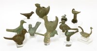 Lot 1233 - A collection of twelve bronze birds