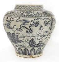 Lot 1053 - A Chinese blue and white jar