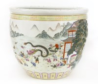 Lot 1154 - A Chinese famille rose fish bowl