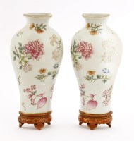 Lot 1164 - A pair of Chinese famille rose wall pockets