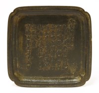 Lot 1242 - A Chinese bronze square tray