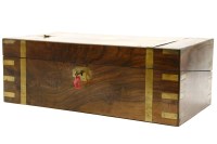 Lot 335 - A Victorian brass bound walnut writing box
