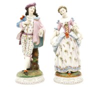 Lot 343 - A pair of French coloured bisque figures