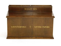 Lot 406 - An oak ballot box